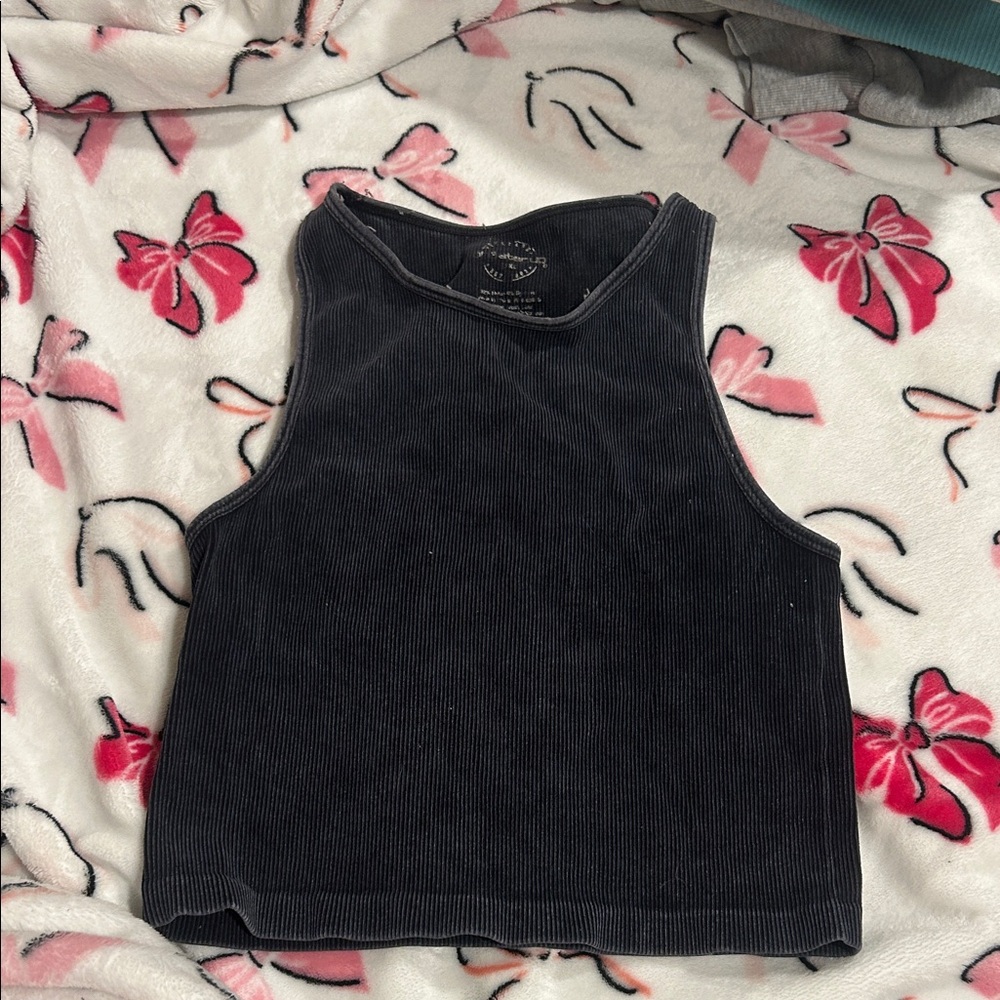 Black Ribbed Tank Top